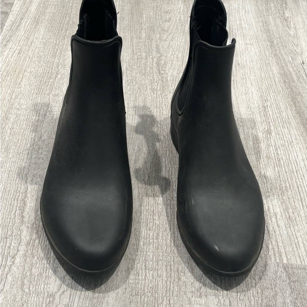 J. Crew Black Chelsea Rain Ankle Boots - Picture 3 of 8